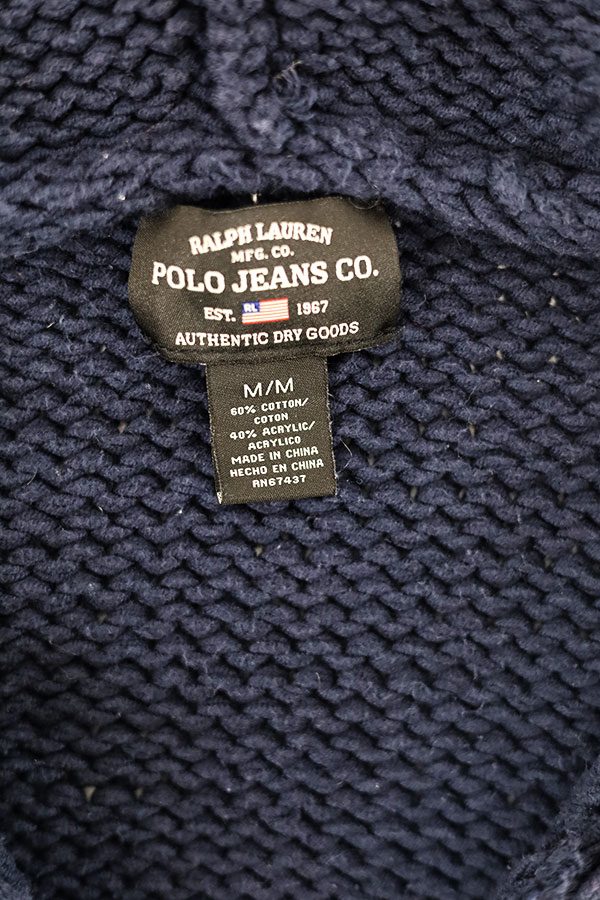 Used 00s POLO JEANS RalphLauren Heavy cotton cable knit parka Size M 