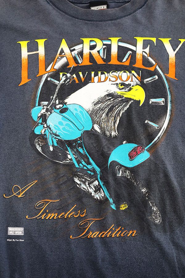 Used 90s USA HARLEY DAVIDSON Motorcycle Graphic T-Shirt Size L 