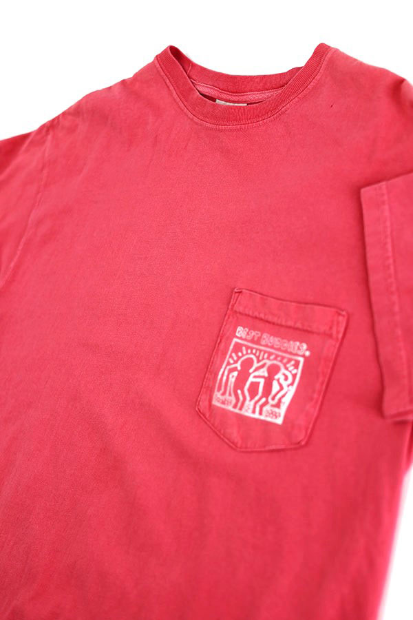 Used 90s-00s COMFORT COLORS Keith Haring Pop Art Pocket T-Shirt Size M 