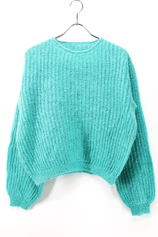 Used Womens 80s-90s Unknown Turquoise Shaggy Wide Knit Size L  