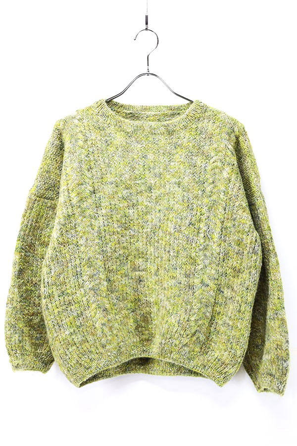 Used Womens 80s-90s Unknown Pale Green Shaggy Wide Knit Size L  