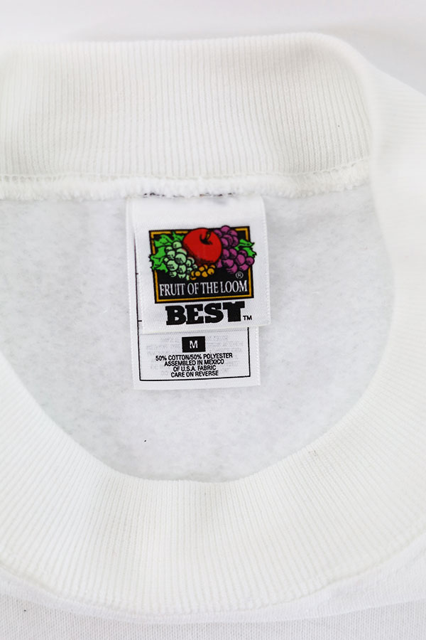 Used 00s FRUIT OF THE LOOM White Solid Sweat Size M 