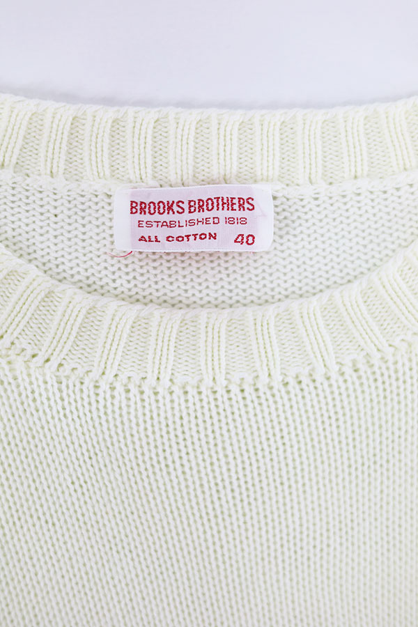 Used 80s Brooks Brothers Solid Cotton knit sweater Size M  