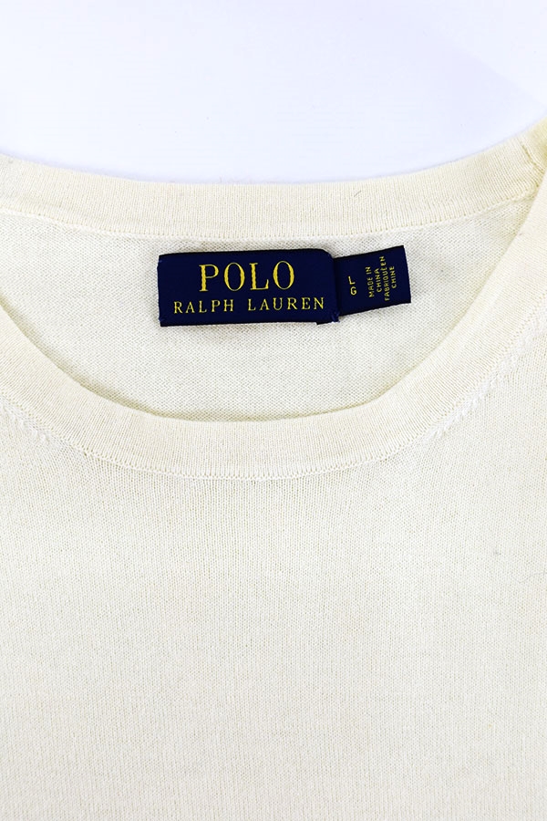 Used 00s POLO RalphLauren Cashmere mix cotton light knit sweater Size L 
