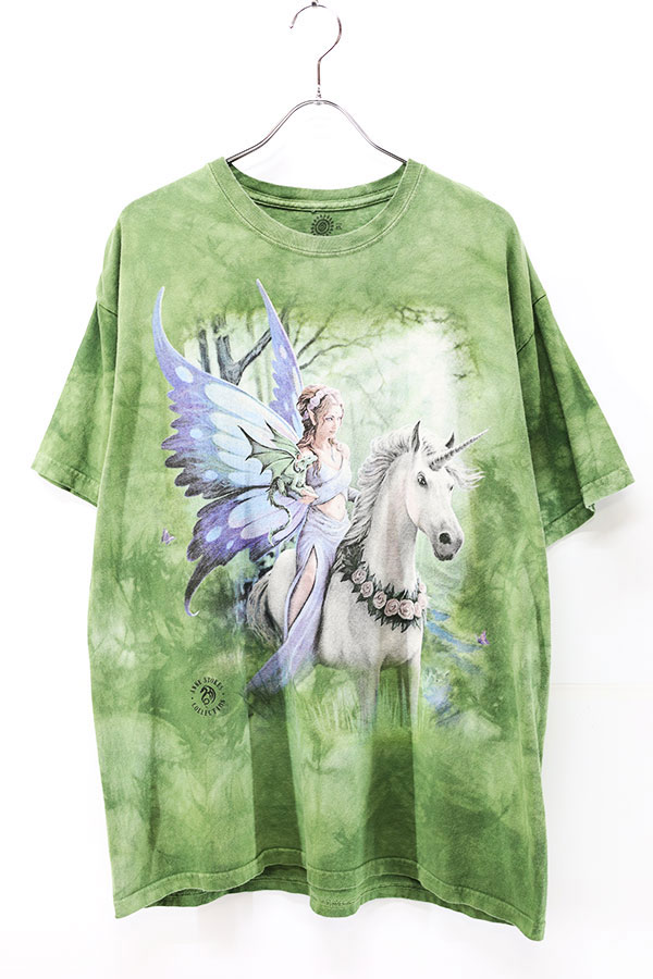 Used 00s USA THE MOUNTAIN Fairy Art Graphic Tie dye T-Shirt Size XL 