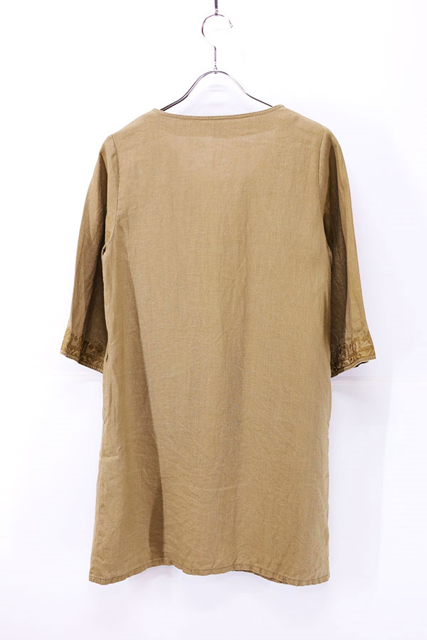Used 00s Eddie Bauer Folklore Tunic Linen Dress Size XS 