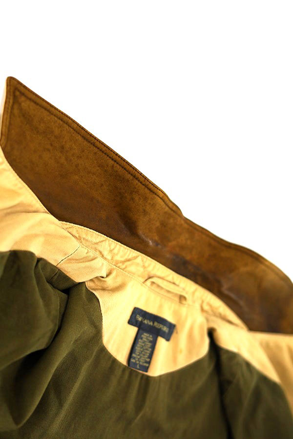 Used 00s BANANA REPUBLIC LeatherCotton Hunting jacket Size L 