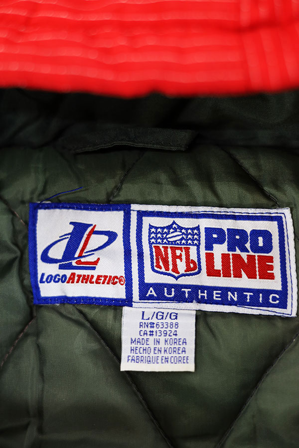 Used 90s PRO LINE NFL TAMPA BAY Padded Nylon Anorak Jacket Size L 