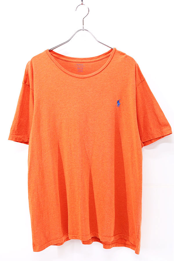 Used 00s POLO Ralph Lauren Orange One Point T-Shirt Size 2XL 