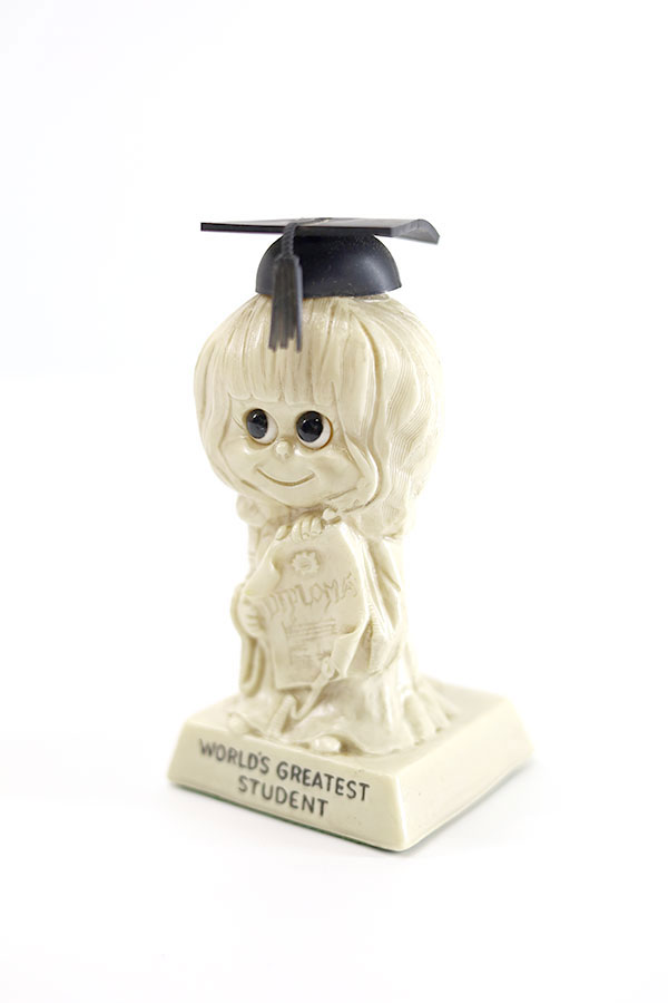 Used 70s WORLDS GREATEST STUDENT Antique Message Doll  