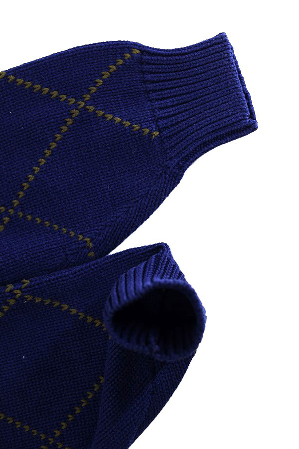Used 90s GANT Argyle Design Cotton Knit Size XL 