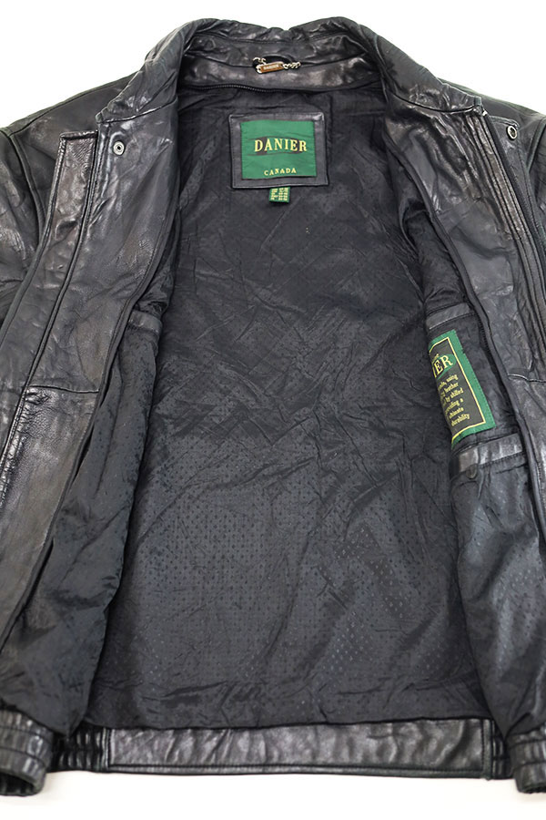 Used 90s-00s CANADA DANIER Black Leather Blouson Jacket Size XL 