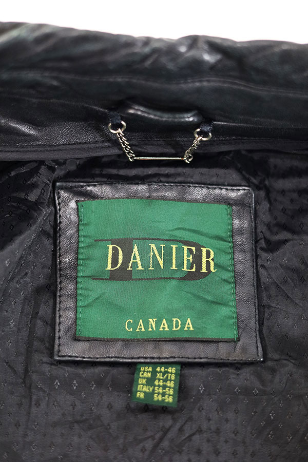 Used 90s-00s CANADA DANIER Black Leather Blouson Jacket Size XL 