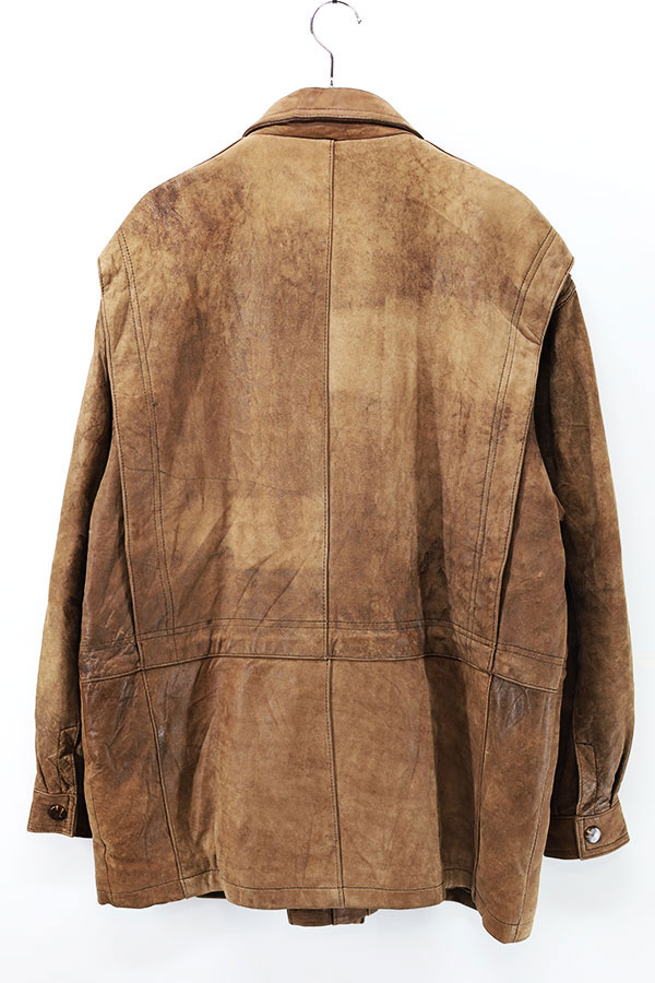 Used 90s-00s Blown Leather Middle Jacket Size XL  