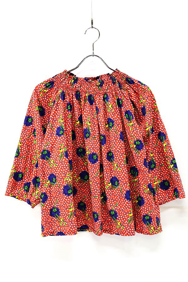Used Womens 70s-80s Unknown Flower Cotton Tunic Tops Size M  