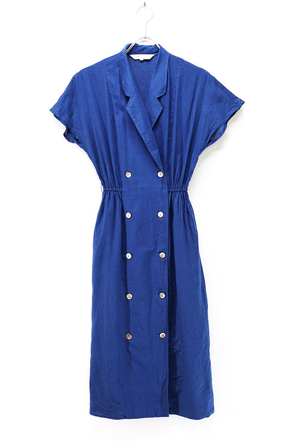 Used Womens 80s-90s Burberry Double Breasted Blue Dress Size S  