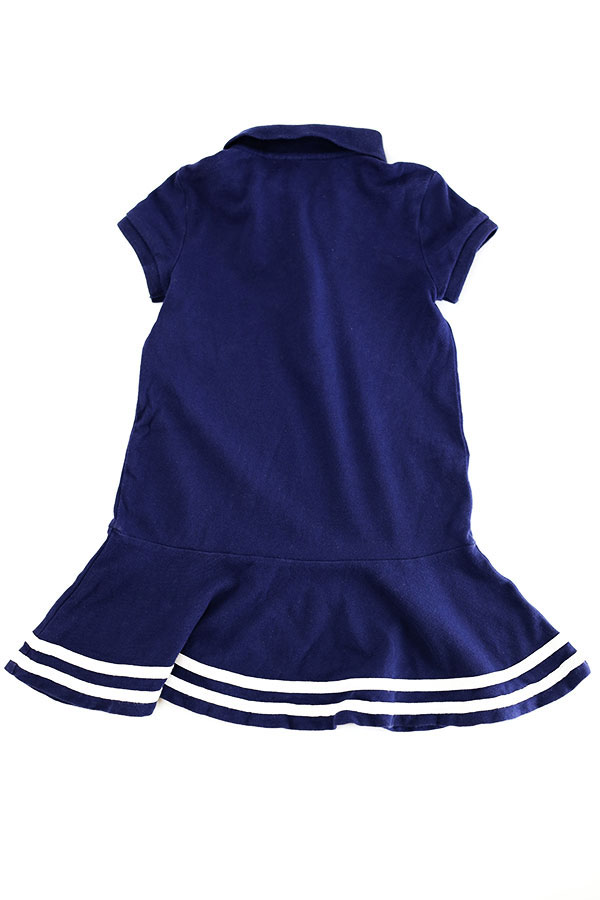 Used Kids 00s POLO Ralph Lauren Moss Stitch S/S Dress Size 4  