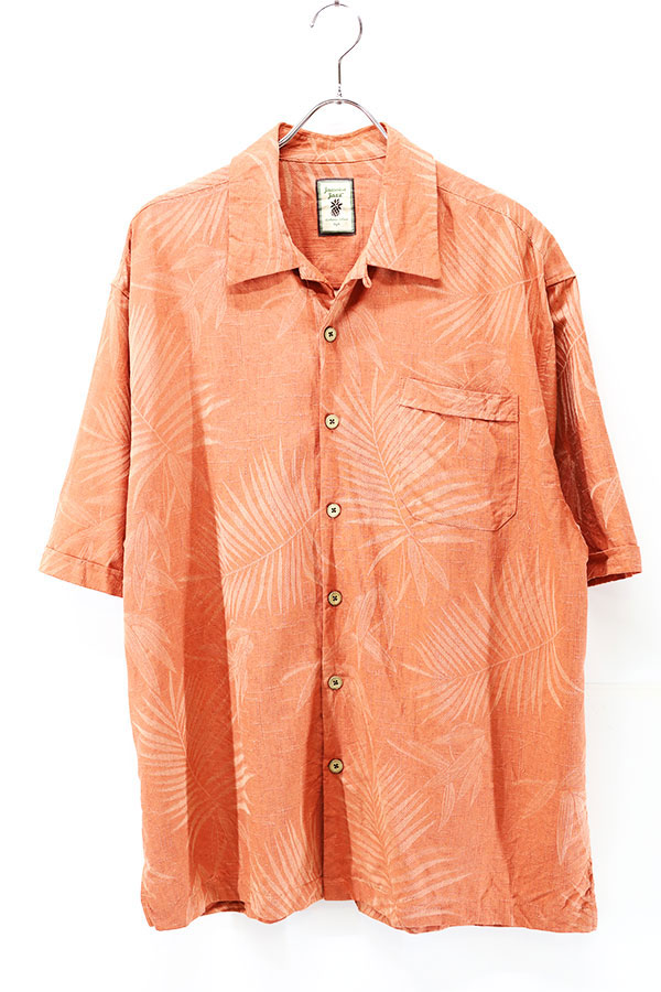 Used 00s Jamaica Jaxx Salmon pink Silk Aloha Shirt Size XL  