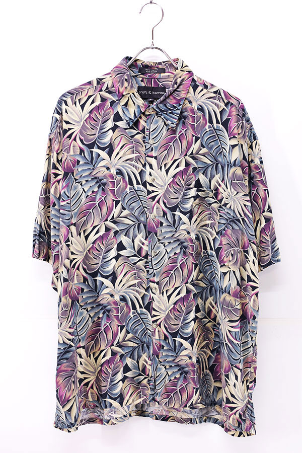 Used 00s croft&barrow Botanical Rayon Aloha Shirt Size XL 