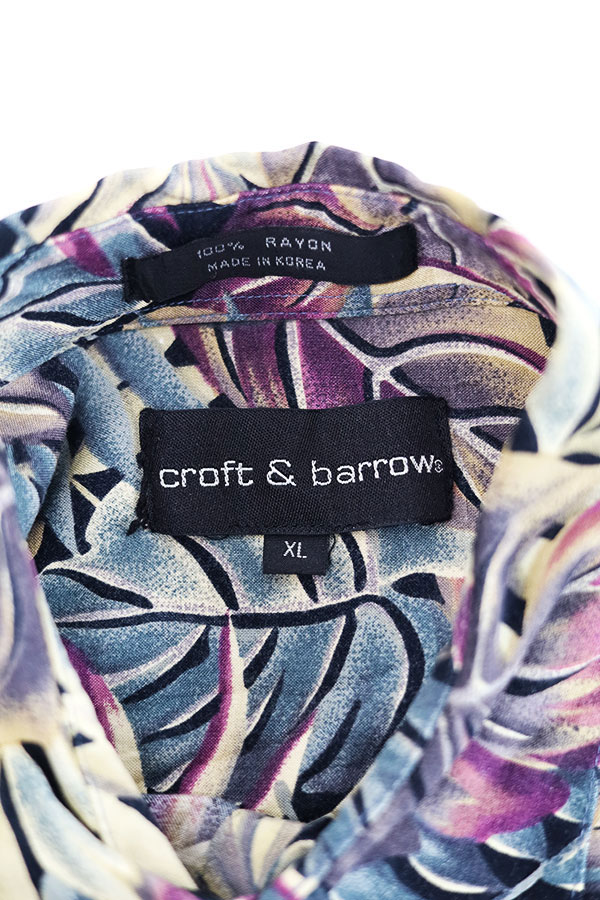Used 00s croft&barrow Botanical Rayon Aloha Shirt Size XL 