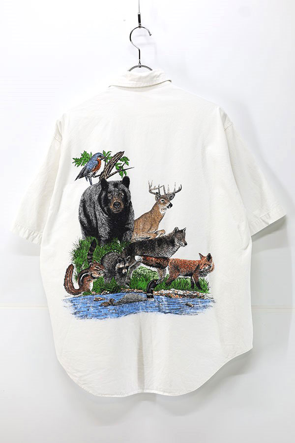 Used 80s CANADA HAREQUIN Animal Graphic S/S Shirt Size M 