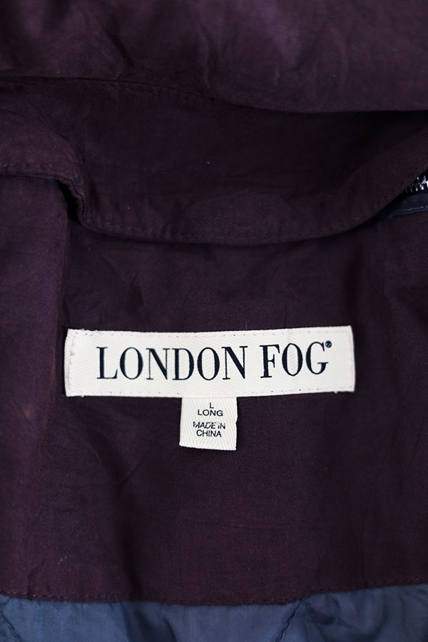Used 00s LONDON FOG Fake Suede Hooded Middle Coat Size L 