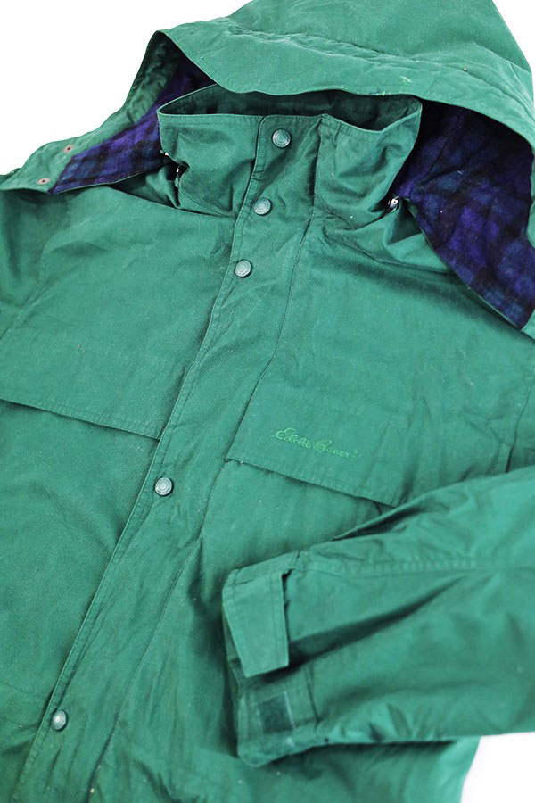Used 00s Eddie Bauer Green Fake Suede Mountain Parka Jacket Size M 