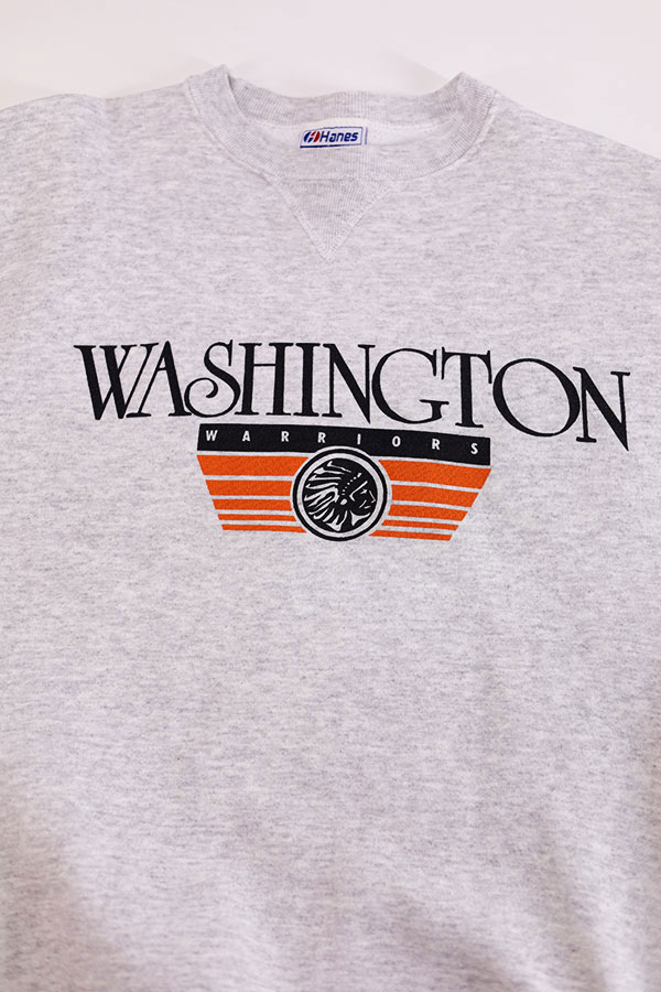 Used 90s USA HANES WASHINGTON WARRIORS College Graphic Sweat Size L  