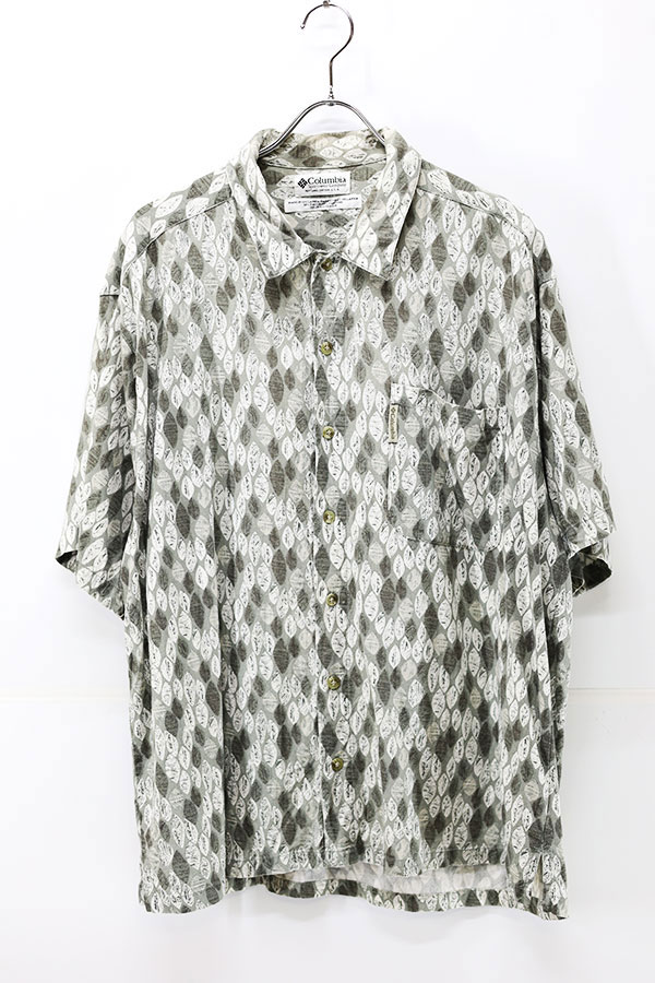 Used 90s Columbia Leaf Graphic Rayon S/S Shirt Size XL  