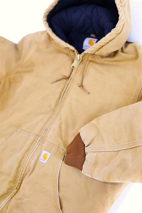 Used 00s USA Carhartt Brown Heavy Duck Padedd Active Parka jacket Size M 