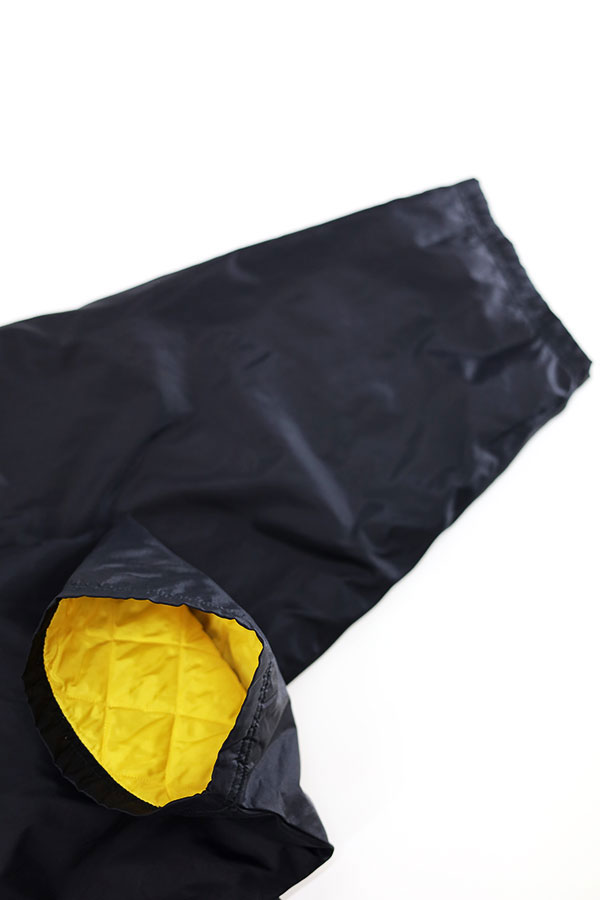 Used 90s adidas Black Yellow Nylon Bench Coat Jacket Size L  