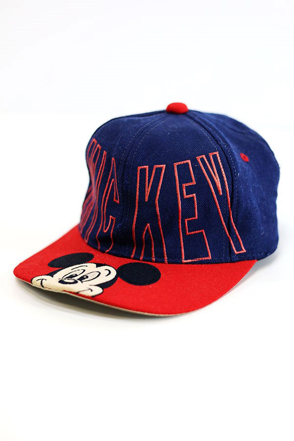 Used 80s-90s Tokyo Disney Land Mickey 6Panel Cap Size Free 