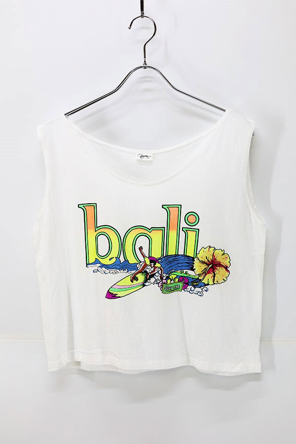 Used 80s-90s bali Surf Graphic Cotton Tnak-Top Size XL  