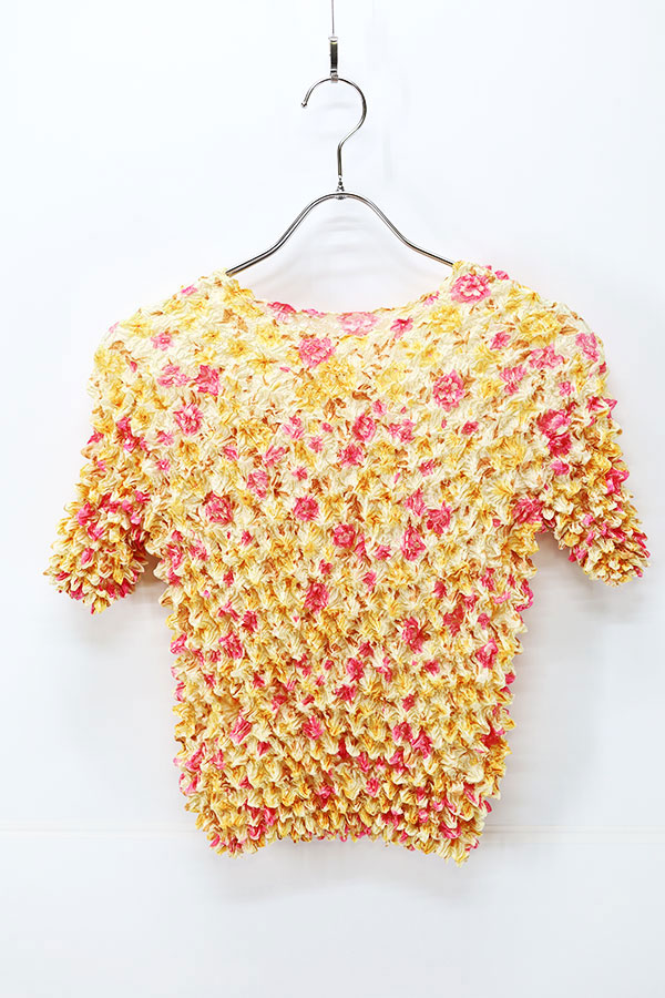 Used 80s-90s Unknown Flower Pattern short sleeve Popcorn tops Size Free 