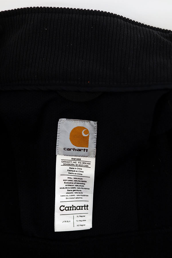 Used 00s Carhartt Black Fleece Liner Nylon Jacket Size XL 