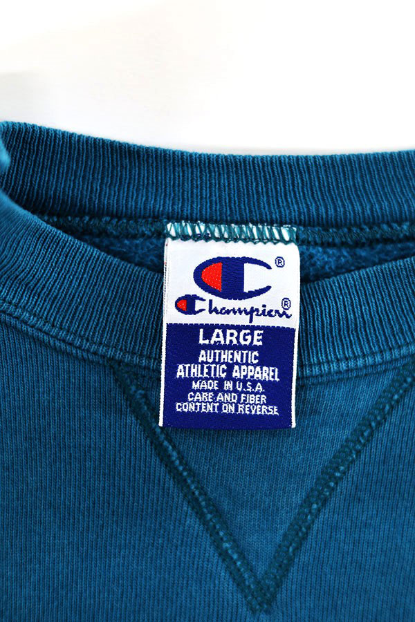 Used 90s USA Champion Turquoise One Point Sweat Size L 