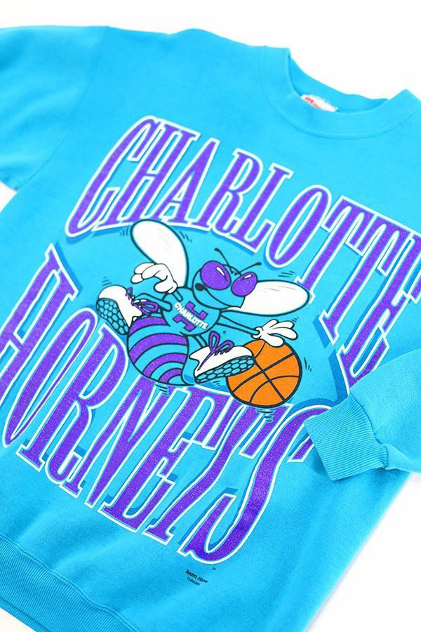Used 90s HANES NBA CHARLOTTE HORNETS Graphic Sweat Size L 