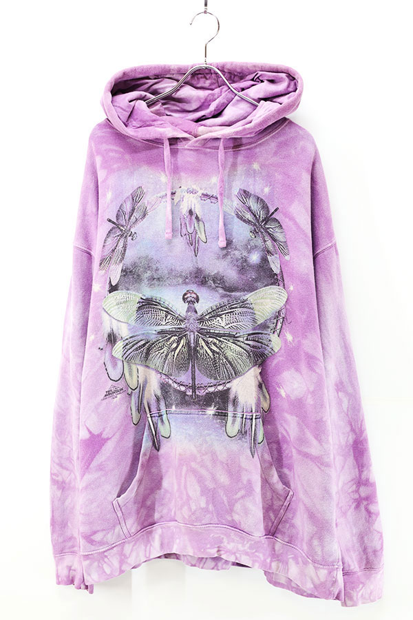 Used 00s USA THE MOUNTAIN Dragonfly Graphic Tyedye Sweat Parka Size XL 