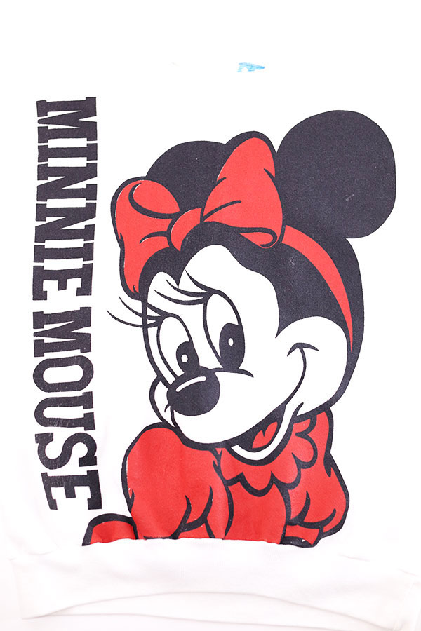 Used 80s USA Disney Minnie Mouse Both Graphic Sweat Size M 
