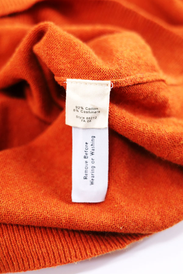 Used 00s JCREW Orange Cashmere Mix Cotton Light Knit Size XL 