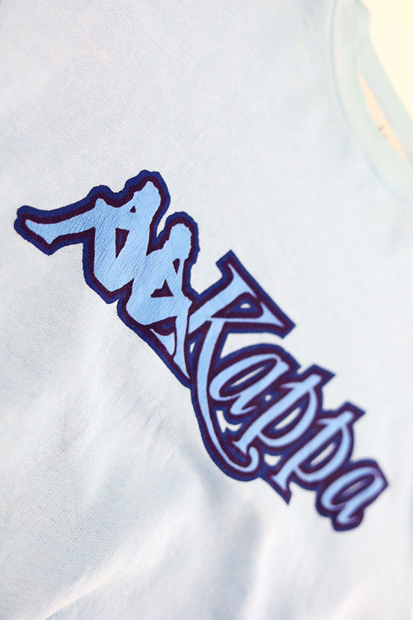Used 80s ITALY Kappa Sky Blue Classic Graphic Sweat Size L 