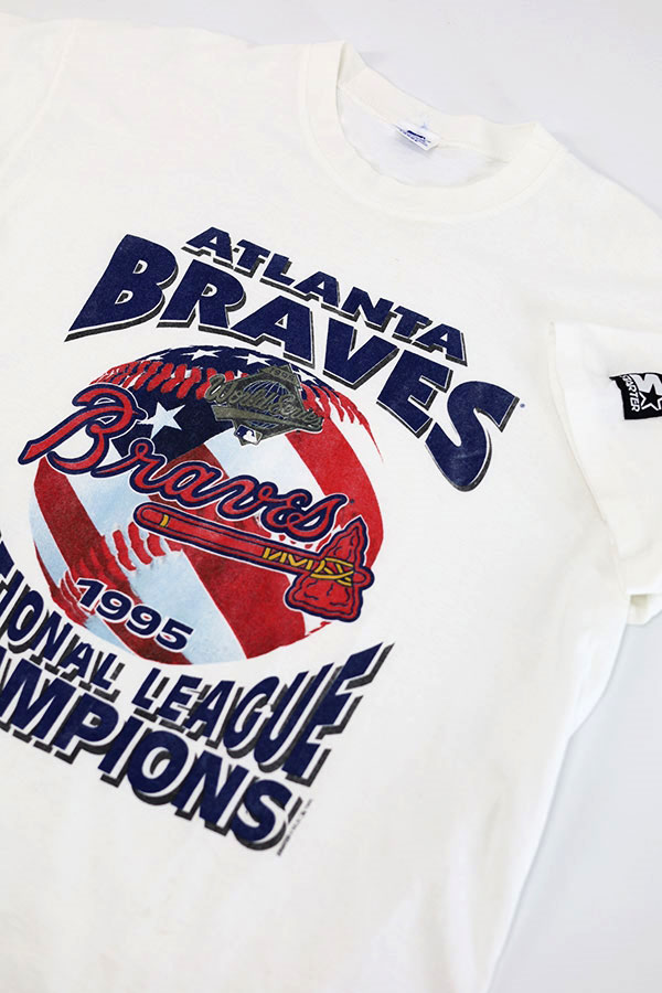 Used 90s STARTER MLB Braves Official Graphic T-Shirt Size L 