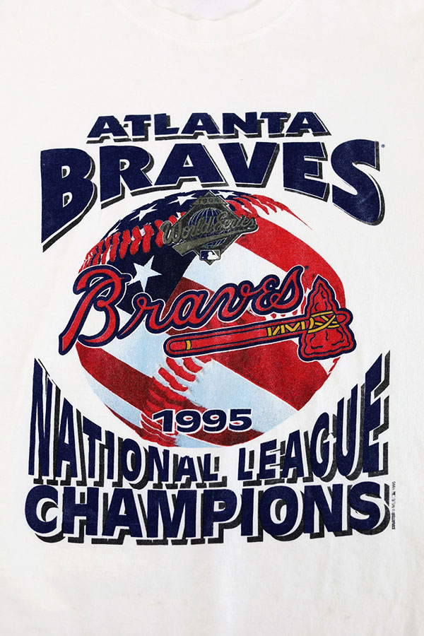 Used 90s STARTER MLB Braves Official Graphic T-Shirt Size L 