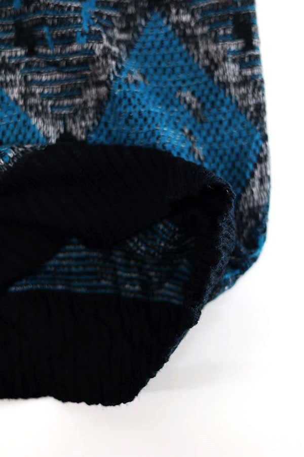 Used 80s-90s Argyle Mix fabric Acrylic Design Knit Size S 