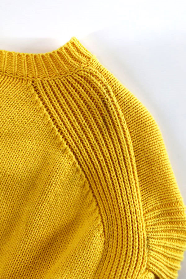 Used 00s NAUTICA Yellow Design Cotton Knit Size M 